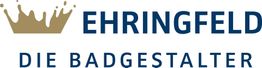 Logo mit goldener Krone und Text: „Ehringfeld Die Badgestalter“.