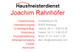 Visitenkarte "Hausmeisterdienst Joachim Rahnhöfer" mit Kontaktdaten und Dienstleistungen.
