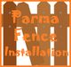 Illustration of a wooden fence with the text "Parma Fence Installation" in orange letters.