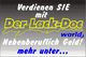 Text in der Werbung "Verdienen SIE mit Der Lack-Doc nebenberuflich Geld! mehr unter...".