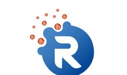 Blue "R" logo with red user icons orbiting above it.