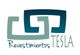 Logotipo con dos formas rectangulares y el texto "Revestimientos Tesla" en diferentes tonos de azul.