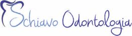 Logo com nome "Schiavo Odontologia" e desenho de dente estilizado à esquerda.