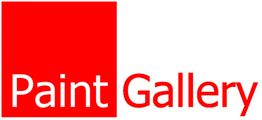 Rotes Quadrat links, daneben der Text "Paint Gallery" in Rot.