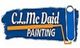 Logo of C.L. McDaid Painting with a paint roller and blue background.