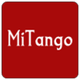 Rotes Quadrat mit weißem Text "MiTango" in der Mitte.