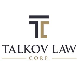 Logo of Talkov Law Corp. with stylized "T" and "C" and the text "TALKOV LAW CORP." below.