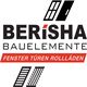 Logo von Berisha Bauelemente mit Text: "Fenster Türen Rollläden".