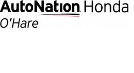 AutoNation Honda O'Hare logo with black and red text on a white background.