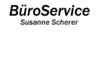 Text: "BüroService Susanne Scherer" auf weißem Hintergrund.
