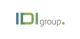Logo de "IDI group" con letras en azul y verde sobre fondo blanco.