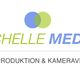 Logo von Schelle Media, Videoproduktion & Kameraverleih, mit überlappenden Kreisen in Blau und Grün.