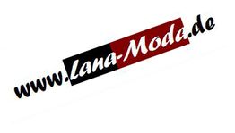 Schräger Text "www.Lana-Moda.de" auf schwarz-rotem Hintergrund.
