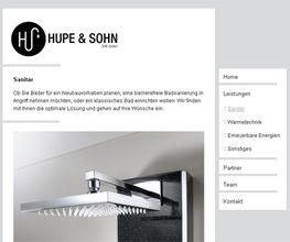 Webseite Hupe & Sohn