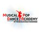 Logo mit Tänzer-Silhouette, Text: "Musical Pop Dance Academy by Musicalschule-Bodensee".