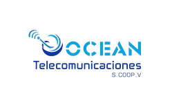 Logo de Ocean Telecomunicaciones en tonos azules.