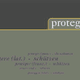 Grauer Hintergrund mit Wörtern: "protege" (Spanisch), "protéger" (Französisch) und "schützen".