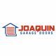 Logo of Joaquin Garage Doors with house icon and red and blue text.