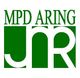 Logo con letras "MPD ARING" en verde con fondo blanco.