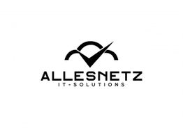 Logo von "AllesNetz IT-Solutions" mit einem stilisierten Haken in Wolkenform.