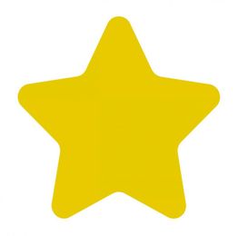 Gelber, fünfzackiger Stern auf weißem Hintergrund.