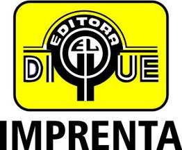 Logotipo de Editora El Dique, fondo amarillo, con texto negro: "IMPRENTA" abajo.