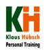 Logo mit den Buchstaben K und H; Text: Klaus Hübsch Personal Training.