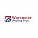 Logo of Worcester Roofing Pros with a house and roofing icon.