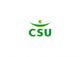 Logo van CSU met groen-gele tekst en vorm van persoon erboven.