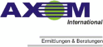 Logo von AXOM International, mit dem Schriftzug "Ermittlungen & Beratungen".
