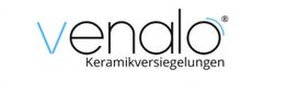 Logo mit Text "Venalo Keramikversiegelungen" in Schwarz und Blau.