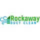 Logo of Rockaway Duct Clean with green text and blue wind graphics.