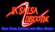 Letreiro neon: "La Salsa Discotek - Sua Casa Latina em São Paulo". Fundo escuro.