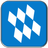 Weiß-blaue Rauten auf blauem Hintergrund, symbolisieren die bayrische Flagge.