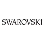 Logotipo da Swarovski com texto preto em fundo branco.