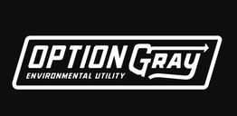 "Option Gray Environmental Utility" logo with a black background and white text.