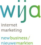 Logo van Wija internet marketing met tekst "new business/nieuwe markten".