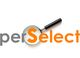 Text "perSelect" mit einer Lupe, die den Buchstaben "S" vergrößert.