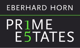 Schwarzes Logo: "Eberhard Horn Prime Estates" mit grünen Ziffern 1 und 5.