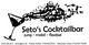 Cocktailglas mit Text: "Seto's Cocktailbar - jung, mobil, flexibel". Kontaktdaten darunter.