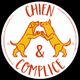 Deux chiens stylisés se faisant face, avec le texte "Chien & Complice".