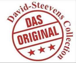 Roter Kreis mit "David-Steevens Collection" und "Das Original" in der Mitte, plus drei Sterne.