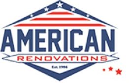American Renovations logo with stars and stripes theme, est. 1996, three red stars below.