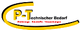 Logo von P-T Technischer Bedarf mit gelbem, halbkreisförmigem Pfeil.