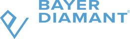 Logo "Bayer Diamant" mit stilisiertem, blauem Diamant-Design links, blauer Text rechts.