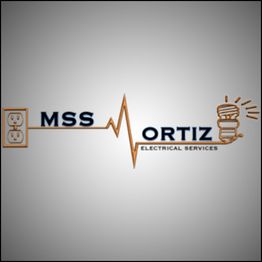 Logo for "MSS Ortiz Electrical Services" with a plug and light bulb design.