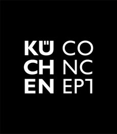 Schwarzer Hintergrund mit weißem Text: "KÜCHEN CONCEPT".