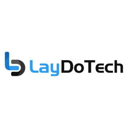 Logo mit "LayDoTech" in blauer und schwarzer Schrift, stilisierter Buchstabe „b“ links.