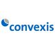 Logo mit blauem Schriftzug "convexis" und halbem blau-grauem Kreis links.
