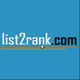 Blue logo with text "list2rank.com" and a cursor pointing at the text.